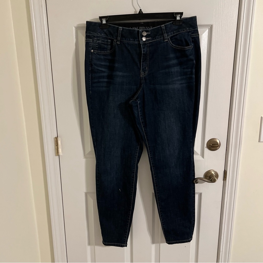 Lane Bryant skinny jeans size 16 dark wash stretch hi rise